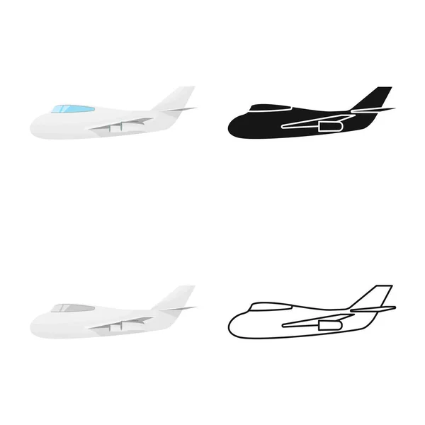 Vektorillustration von Flugzeug und Luftsymbol. Set von Flugzeug und Komfortstock-Symbol für Web. — Stockvektor