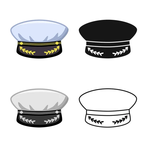 Illustration vectorielle du chapeau et du symbole marin. Jeu de capuchon et capitaine illustration vectorielle de stock . — Image vectorielle