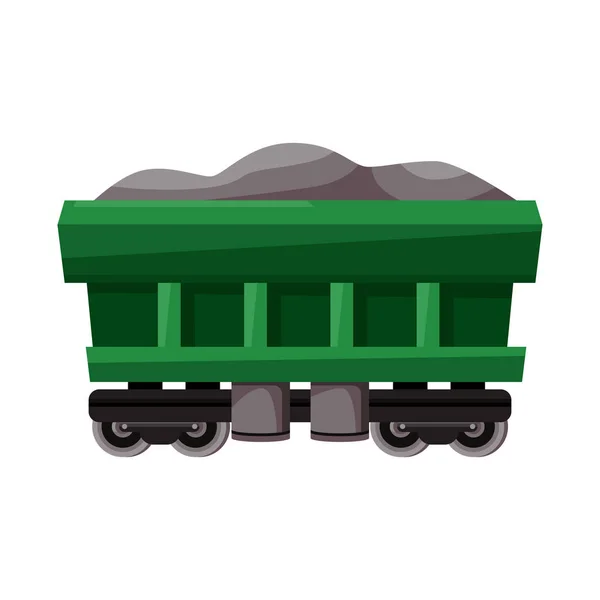 Illustrazione vettoriale dell'icona del carro e del carico. Elemento Web dell'icona del carro e del vettore del carbone per lo stock . — Vettoriale Stock