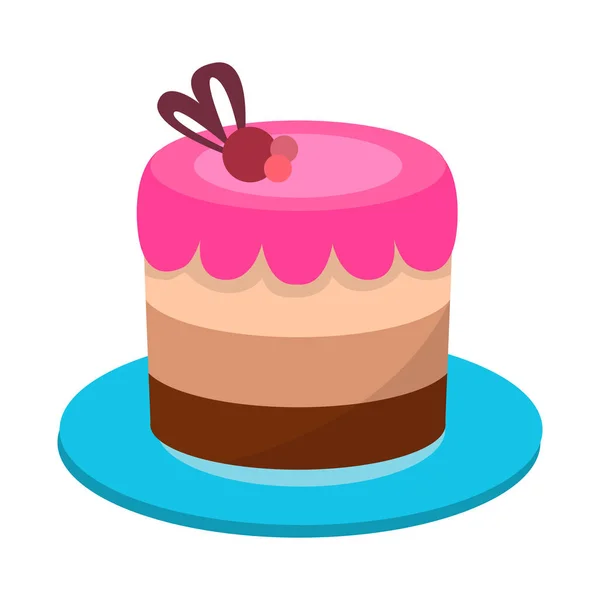 Diseño vectorial de pastel y logotipo de celebración. Gráfico de pastel y chocolate símbolo de stock para la web . — Archivo Imágenes Vectoriales