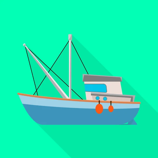 Vector illustration of fishery and trawler symbol. Collection of fishery and tug vector icon for stock. — Stock Vector