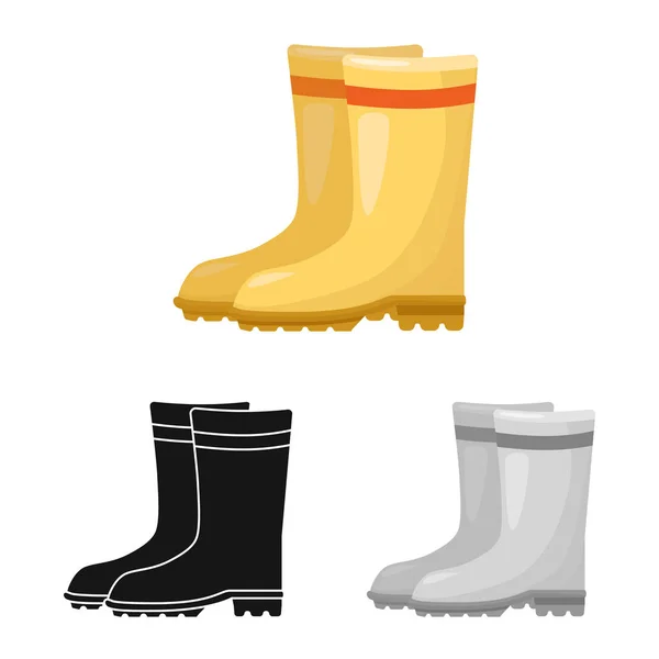 Isolated object of rubber and boot icon. Graphic of rubber and yellow stock vector illustration. — Stock Vector