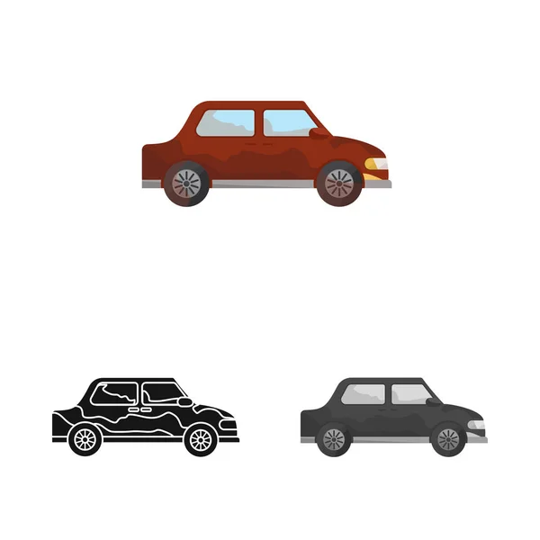 Изолированный объект иконки автомобиля и автомобиля. Коллекция автомобилей и символ чистого запаса для сети . — стоковый вектор
