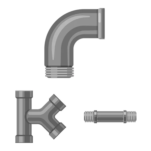Векторні ілюстрації піктограми труби і трубки. Набір труб і трубопроводів Векторні ілюстрації . — стоковий вектор