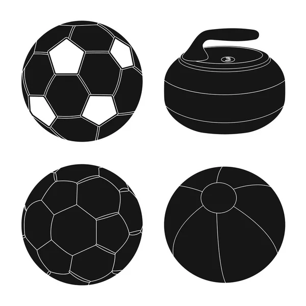 Objeto aislado del deporte y el icono de la pelota. Conjunto de deporte y símbolo de stock atlético para web . — Vector de stock