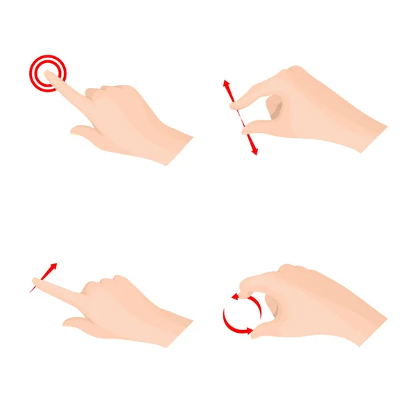 Vektorillustration von Touchscreen und Hand-Logo. Set aus Touchscreen und Touch-Vektor-Symbol für Aktien. — Stockvektor