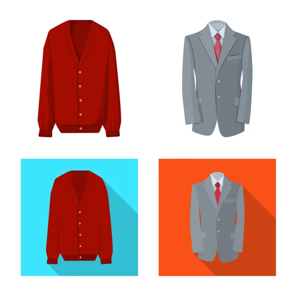 Ontwerp van de vector van mens en kleding pictogram. Collectie van mens en slijtage voorraad vectorillustratie. — Stockvector