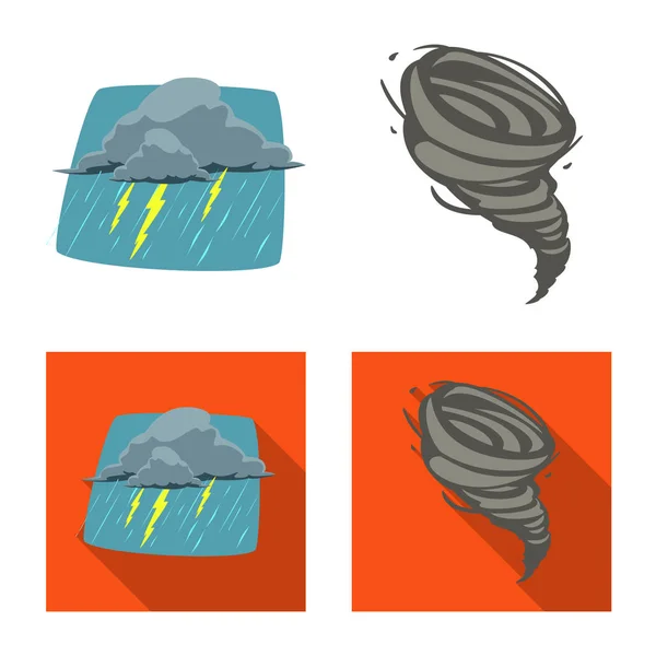 Illustrazione vettoriale del clima e del clima logo. Raccolta di icone meteo e vettoriali cloud per stock . — Vettoriale Stock