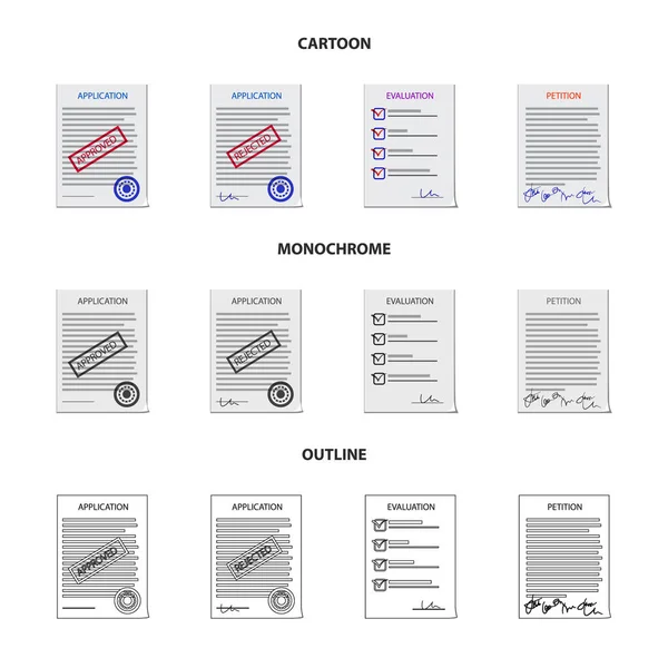 Conception vectorielle de la forme et du signe du document. Collecte d'illustrations vectorielles de forme et de marque . — Image vectorielle