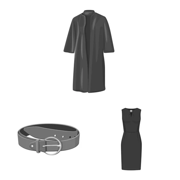 Geïsoleerde object van vrouw en kleding pictogram. Set van vrouw en dragen aandelensymbool voor web. — Stockvector