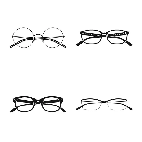 Illustration vectorielle des lunettes et du symbole du cadre. Collection de lunettes et icône vectorielle accessoire pour stock . — Image vectorielle