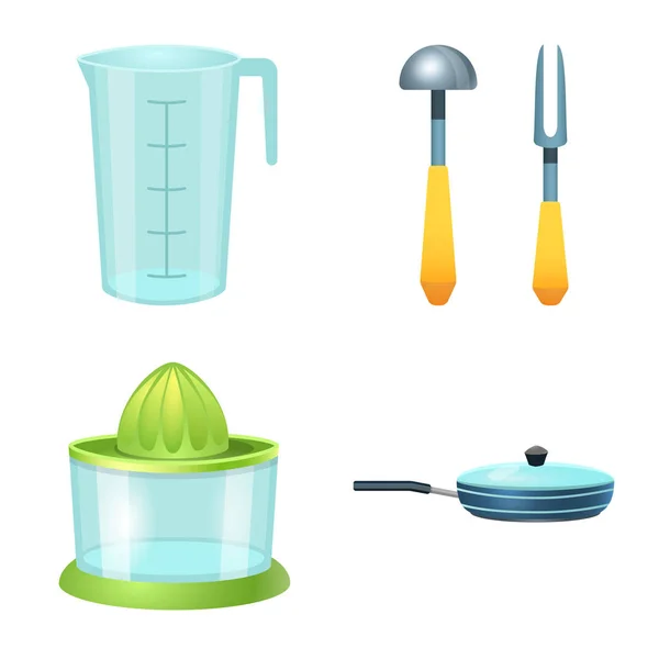 Illustrazione vettoriale della cucina e icona cuoco. Set di icone vettoriali per cucina ed elettrodomestici per magazzino . — Vettoriale Stock