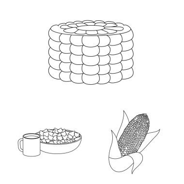 Çiftlik ve mahsul işaretlerinin vektör tasarımı. Çiftlik ve beslenme stok vektörü illüstrasyonu koleksiyonu.