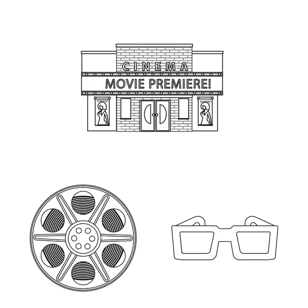 Conception vectorielle de la cinématographie et du symbole du studio. Collection de cinématographie et de divertissement illustration vectorielle de stock . — Image vectorielle