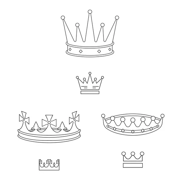 Isoliertes Objekt der Königin und Wappensymbol. Sammlung von Königin und VIP-Vektor-Symbol für Aktien. — Stockvektor