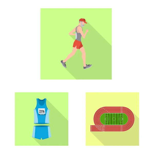 Vektorillustration av sport och vinnaren logotyp. Uppsättning av sport och fitness aktiesymbol för webben. — Stock vektor