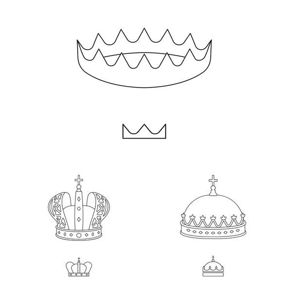 Vector design of queen and heraldic logo. Collection of queen and vip stock vector illustration. — Stock Vector