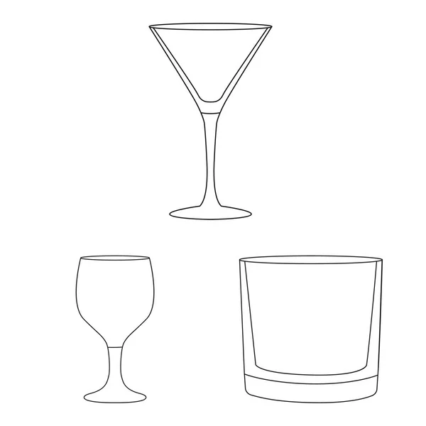 Ilustração vetorial de pratos e sinal de recipiente. Conjunto de pratos e ícone de vetor de vidro para estoque . — Vetor de Stock