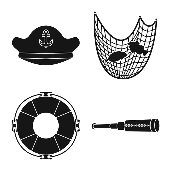 Векторні ілюстрації логотипу подорожі та морського дна. Набір символів подорожі та пригод для Інтернету . — стоковий вектор