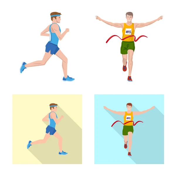 Vector ontwerp van sport en winnaar pictogram. Set van sport en fitness aandelensymbool voor web. — Stockvector