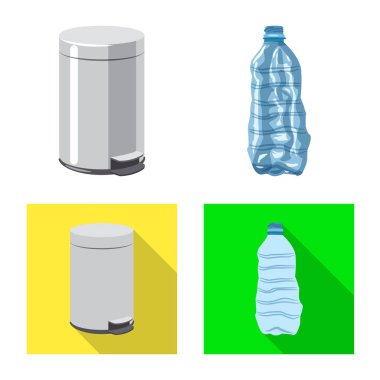Çöp ve önemsiz işareti vektör tasarımı. Stok için atık ve atık vektör simgesinin toplanması.