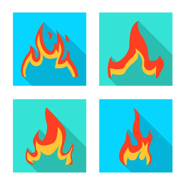 Illustration vectorielle d'une icône lumineuse et dangereuse. Ensemble d'icône vectorielle lumineuse et de feu de forêt pour stock . — Image vectorielle