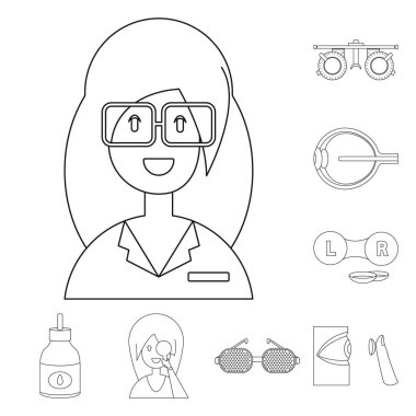 Tıp ve teknoloji logosu vektör Illustration. Stok için tıp ve görme vektör simgesi koleksiyonu.