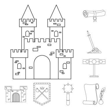 Miras ve antik sembolün vektör tasarımı. Miras ve turnuva hisse senedi illüstrasyonu.