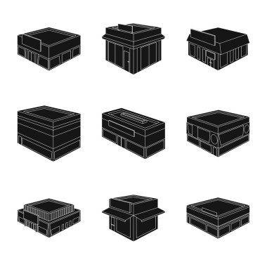 Vektör illüstrasyon ve ev işareti. Stok için vektör simgesinin seti ve oluşturma.