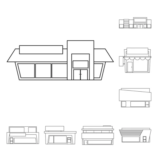 Objet isolé de magasin et symbole du marché. Collection de magasin et icône vectorielle d'affaires pour le stock . — Image vectorielle