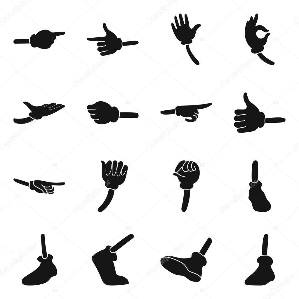 Vector illustration of gestures and information logo. Collection of gestures and animation vector icon for stock.