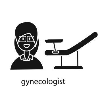 Jinekolog ve jinekoloji işaretinin vektör tasarımı. Stok için jinekolog ve doktor vektör ikonu koleksiyonu.