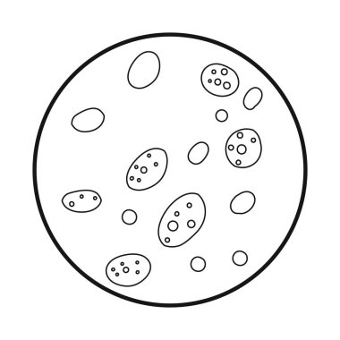 Ayın ve kraterin izole nesnesi. Ay ve astroloji stok vektör illüstrasyonunun web ögesi.