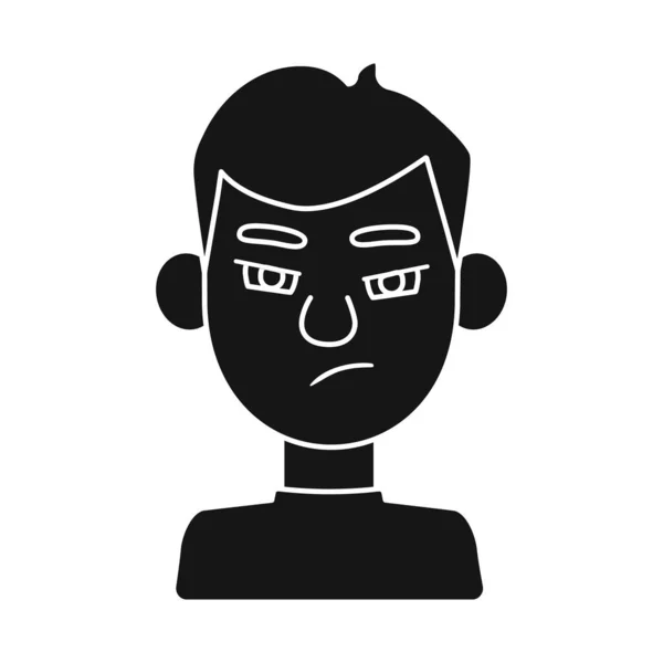 Векторная иллюстрация парня и знак гнева. Набор парня и символ эмоционального запаса для интернета . — стоковый вектор