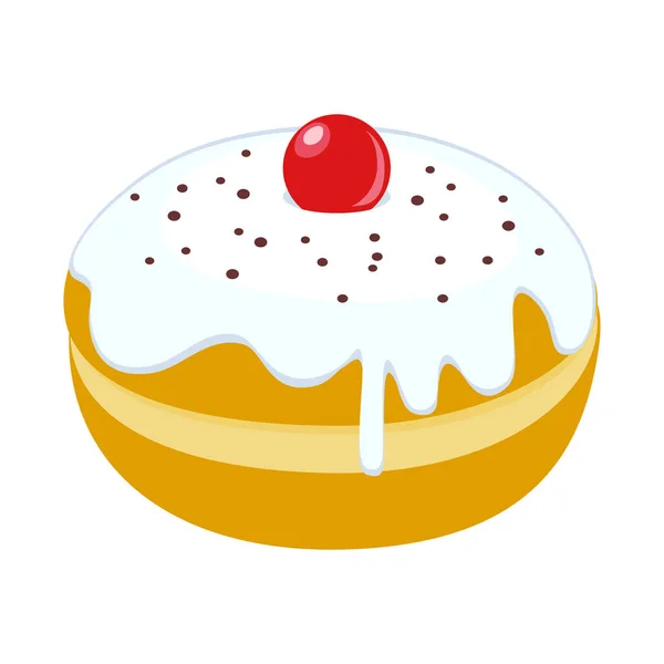 Vektor-Illustration von Donut und Creme-Symbol. Web-Element von Donut und Beerenstock Symbol für Web. — Stockvektor