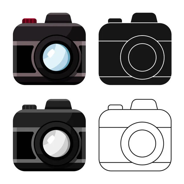 相机和照片图标的矢量设计. 一套用于网络的相机和飞镖枪托符号. — 图库矢量图片