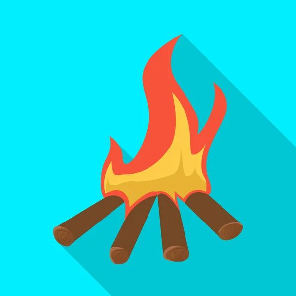 Εικονογράφηση διάνυσμα του Campfire και το λογότυπο φλόγα. Σύνολο του συμβόλου απόθεμα φωτιά και νύχτα για το διαδίκτυο. — Διανυσματικό Αρχείο