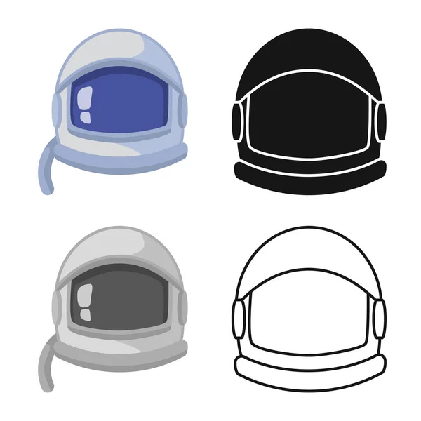 Objeto isolado de capacete e sinal de astronauta. Coleção de capacete e máscara vetor ícone para estoque . — Vetor de Stock