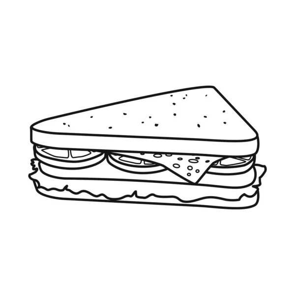 Hamburger ve sandviç logosunun vektör tasarımı. Stok için web ögesi ve üçgen vektör simgesi. — Stok Vektör