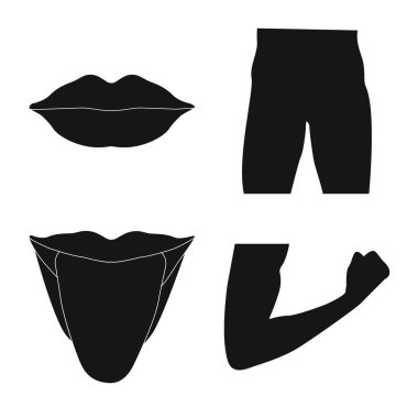 İnsan ve yarım simge vektör tasarımı. İnsan kümesi ve hisse senedi için kadın vektör simgesi.