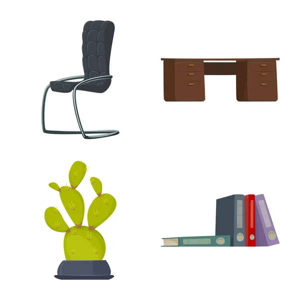 Vector design bútorok és a munka jelképe. Bútor és lakberendezési tőzsdei szimbólum a web gyűjteménye. — Stock Vector