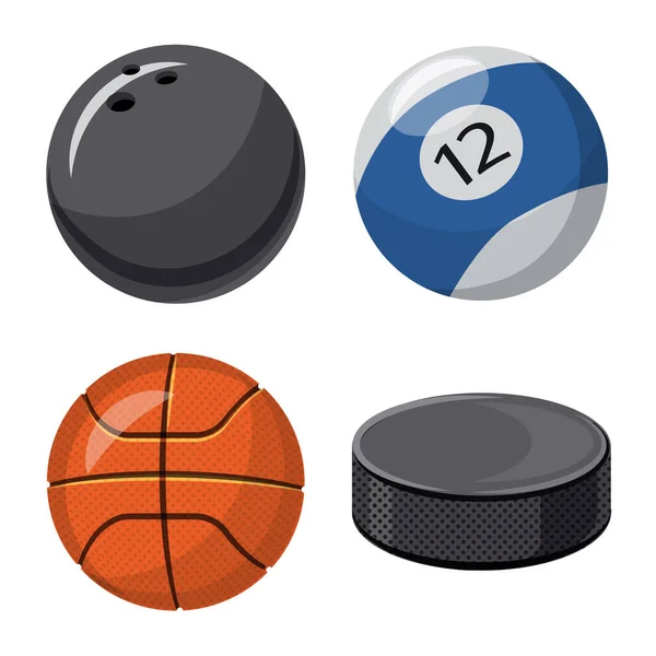 Vector design, a sport és a labdát. Sport- és atlétikai tőzsdei szimbólum a web gyűjteménye. — Stock Vector