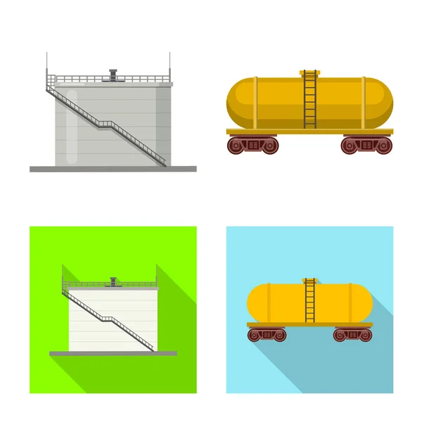 Ilustración vectorial del logotipo de petróleo y gas. Colección de aceite y gasolina símbolo de reserva para la web . — Vector de stock