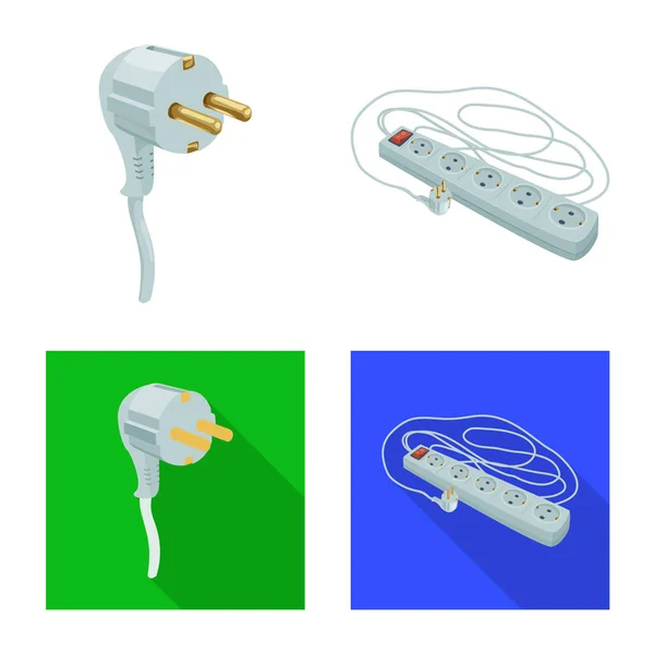 Vektorillustration von Elektrizität und elektrischem Logo. Illustration von Elektrizität und Energievorräten. — Stockvektor