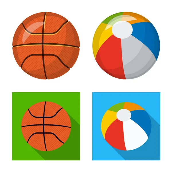 Vector illustration of sport and ball symbol. Set of sport and athletic stock symbol for web. — Stock Vector