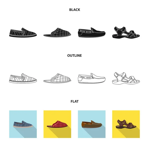 Απομονωμένο αντικείμενο των υποδημάτων και υποδημάτων σημάδι. Συλλογή παπούτσι και το πόδι σύμβολο μετοχής για το web. — Διανυσματικό Αρχείο