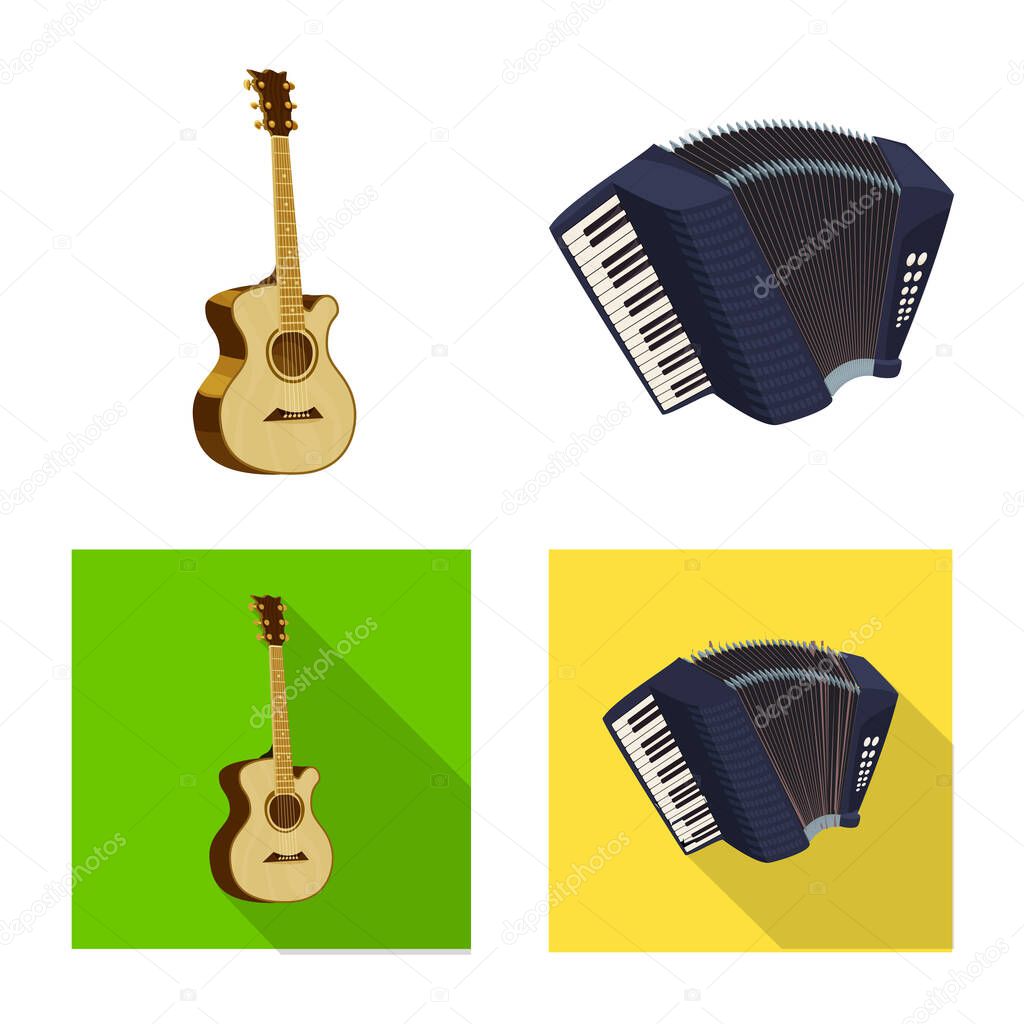 Isolated object of music and tune icon. Set of music and tool vector icon for stock.