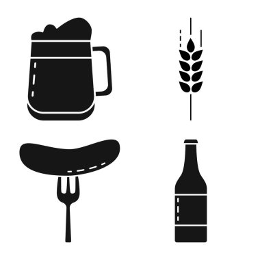 Taze ve malzeme logosunun vektör çizimi. Web için taze ve çubuk simgesi koleksiyonu.