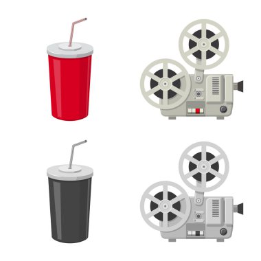 Televizyon ve filme simge vektör tasarımı. Televizyon ve hisse senedi vektör çizim ile ilgilenen koleksiyonu.