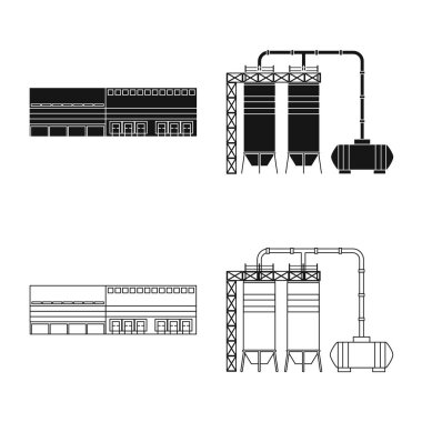 Üretim ve yapısı simge vektör Illustration. Üretim ve teknoloji hisse senedi vektör çizim.